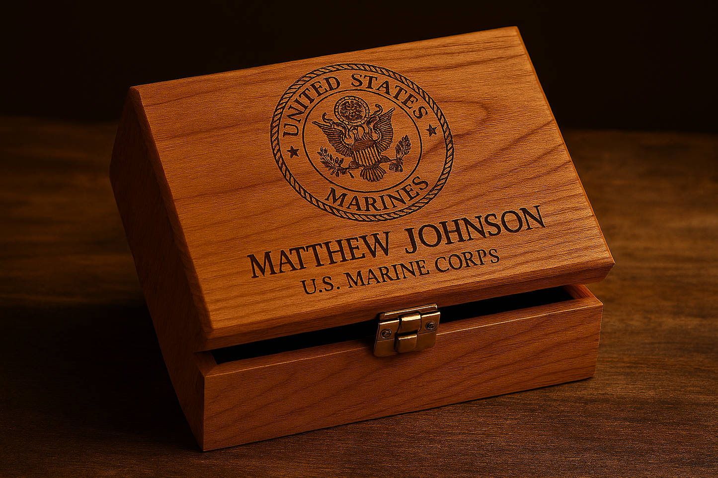 Military Keepsake Box (Large) — Red Oak