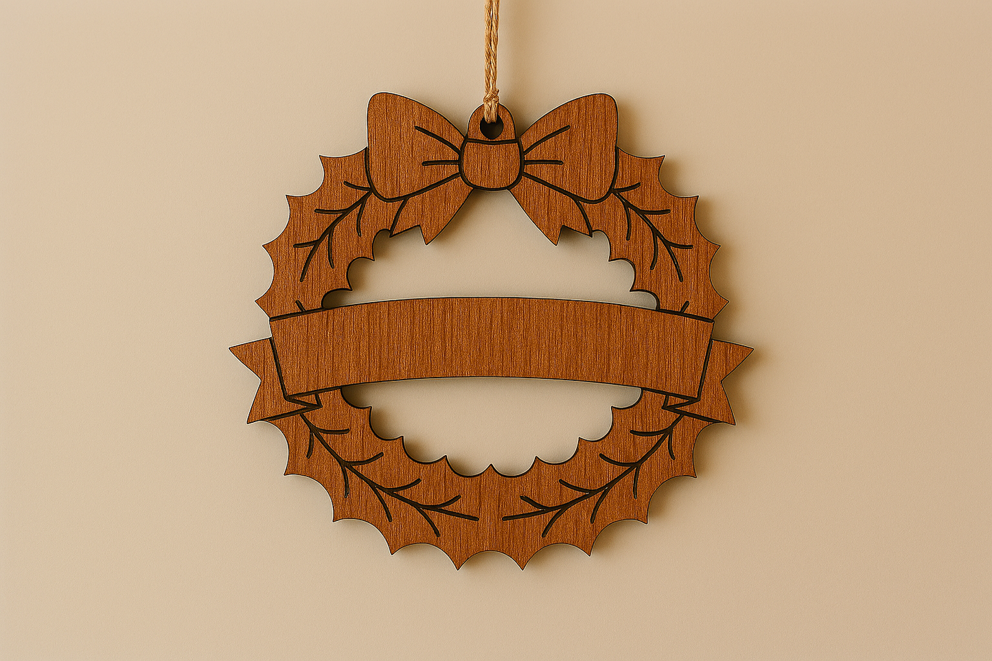 Handcrafted Hardwood Christmas Ornament — Personalized