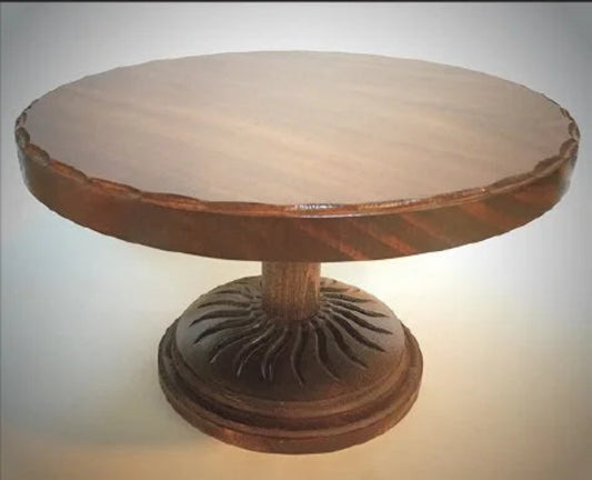 Heritage Carved Walnut Cake Pedestal – 10" Round, 6" Tall