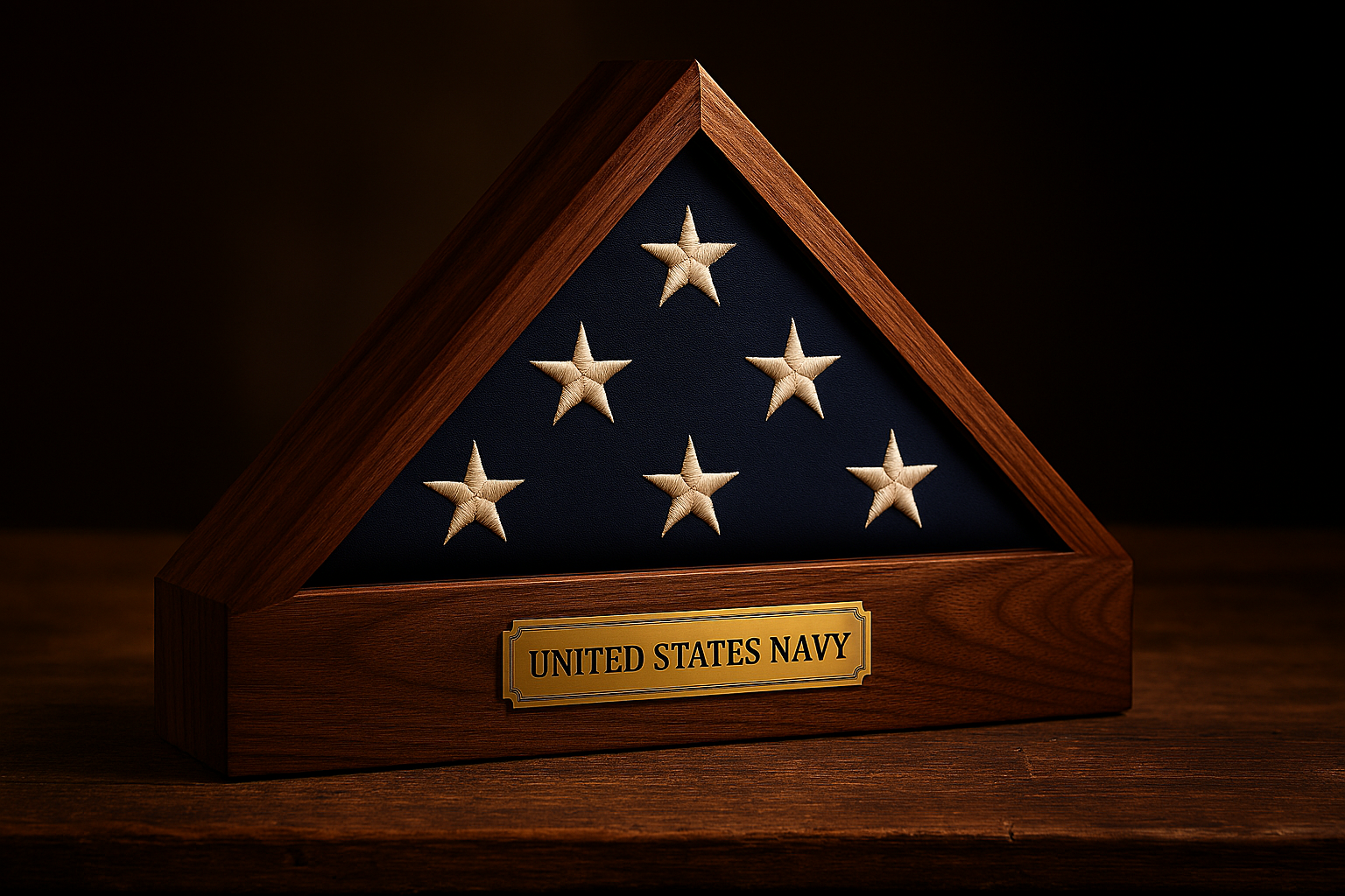 Flag Display Case — Black Walnut (Navy)