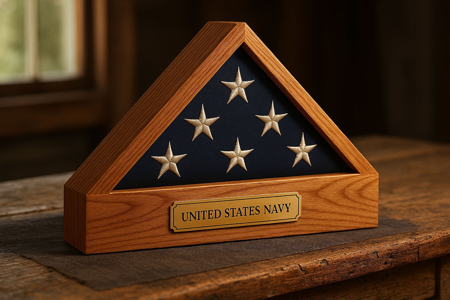Flag Display Case — Red Oak