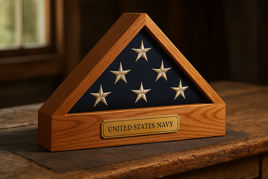 Flag Display Case — Red Oak