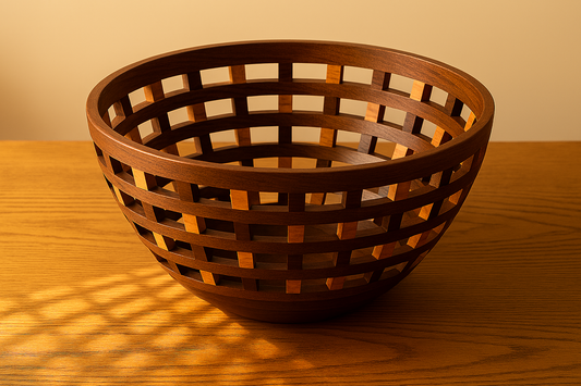 Open Segmented Walnut & Cherry Bowl — Large (13–16")
