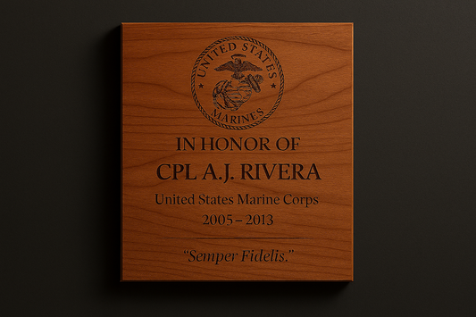 Memorial Service Plaque — Red Oak