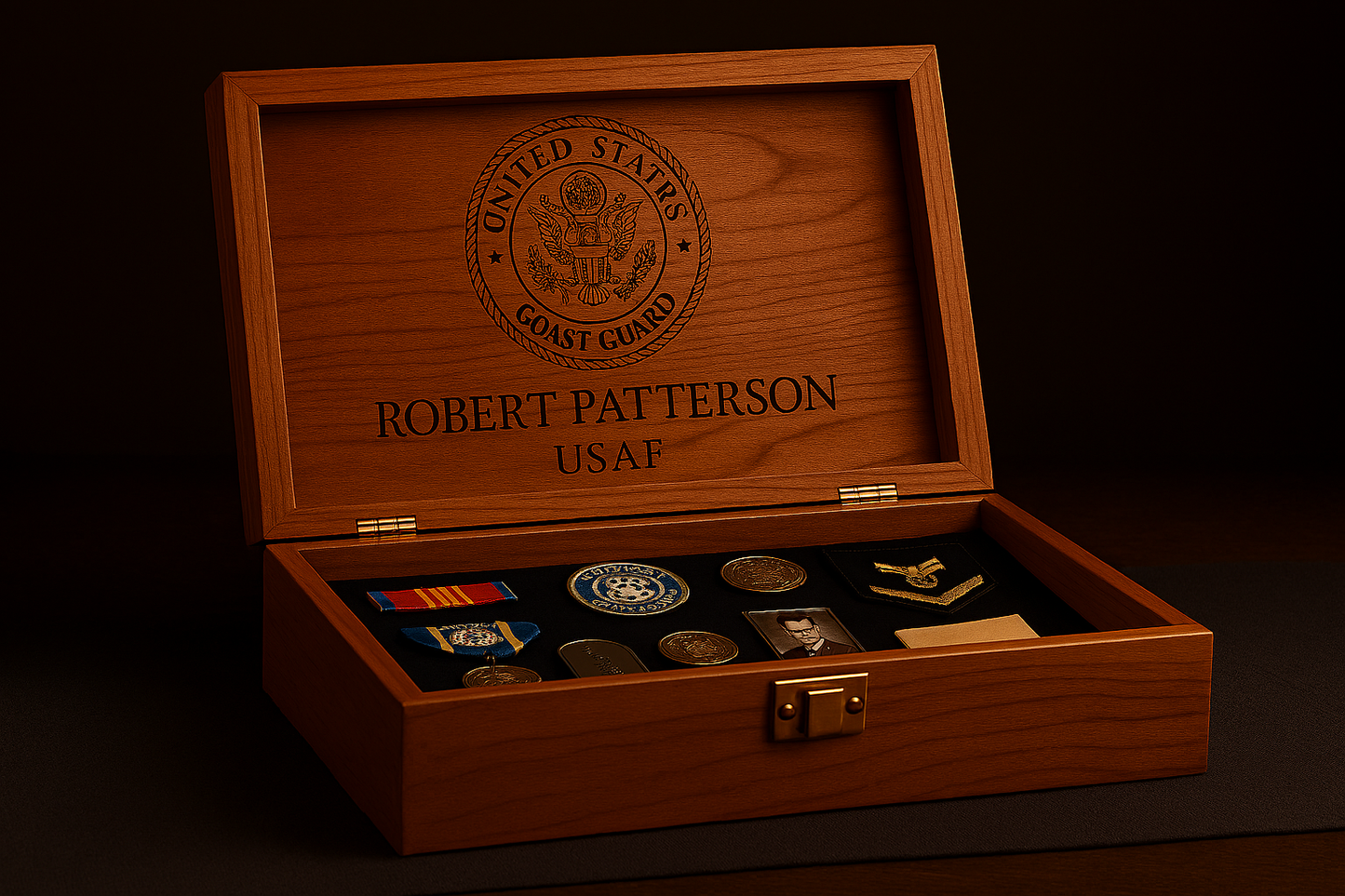Military Keepsake Box (Large) — Cherry