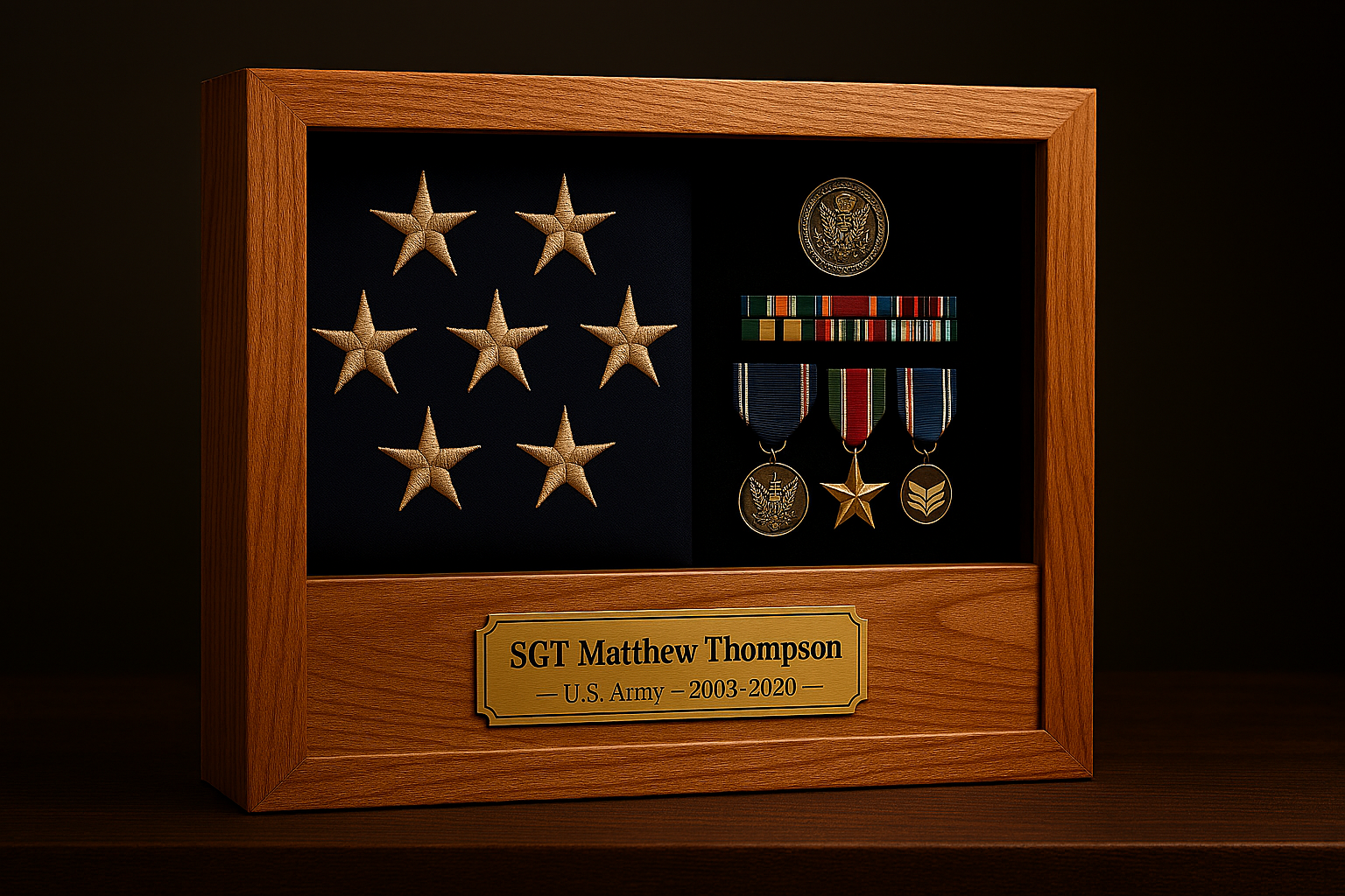 Military Shadow Box (Full Career) — Red Oak