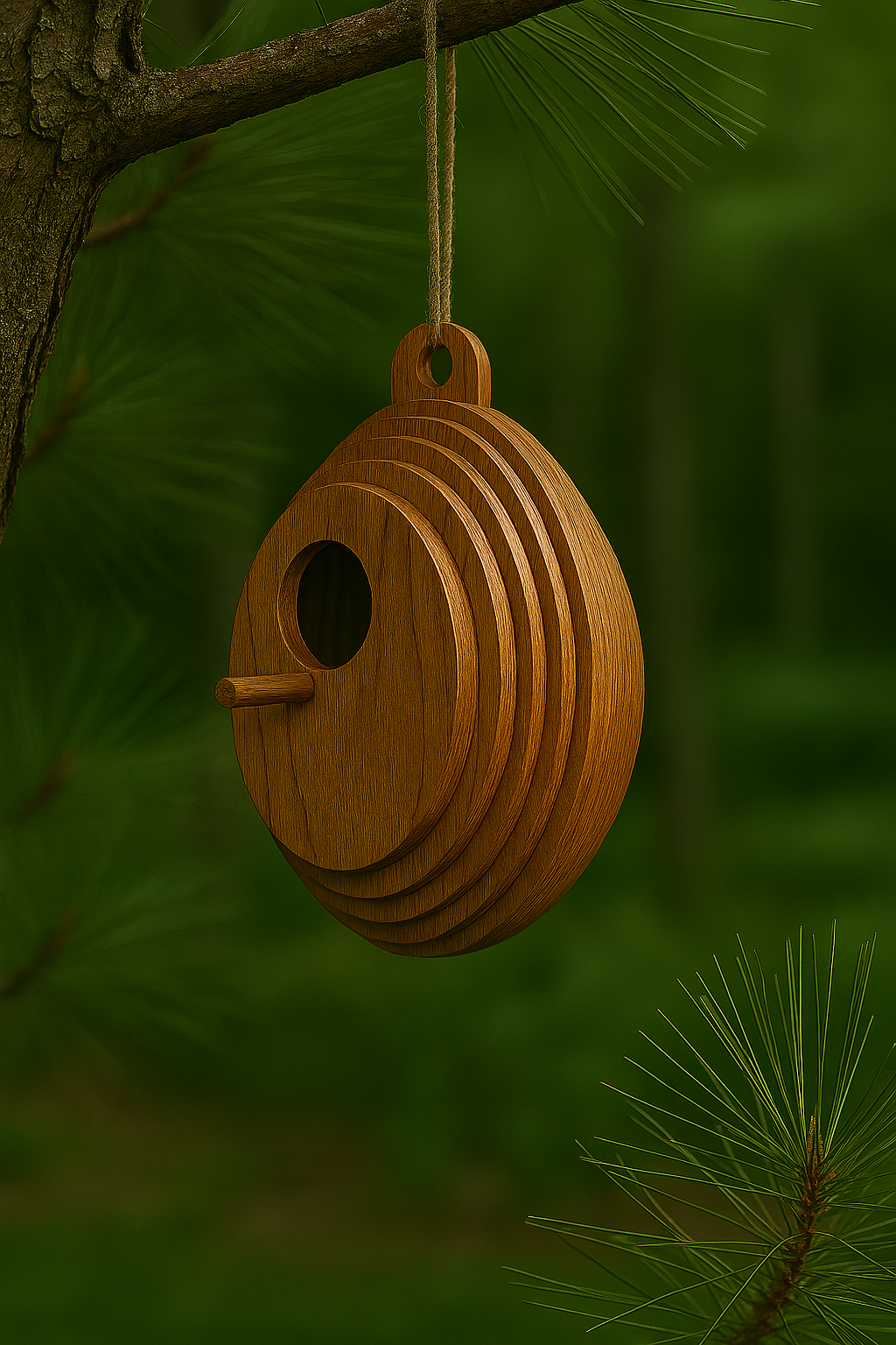 NestEgg Carved Birdhouse