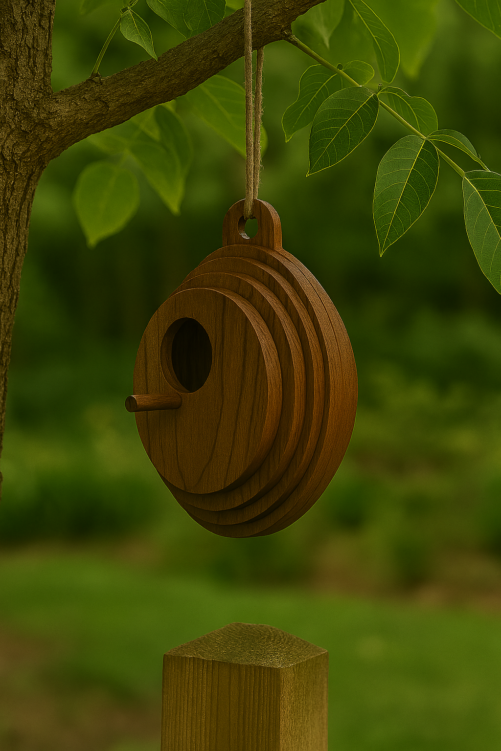 NestEgg Carved Birdhouse