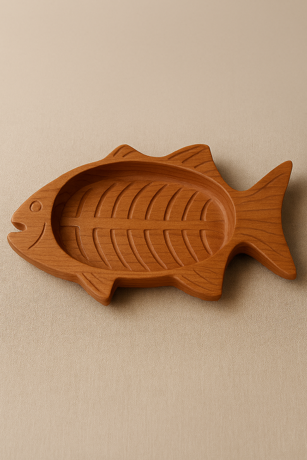 River’s Bounty Walnut Fish Candy Dish – Handcrafted 16" Serving Tray