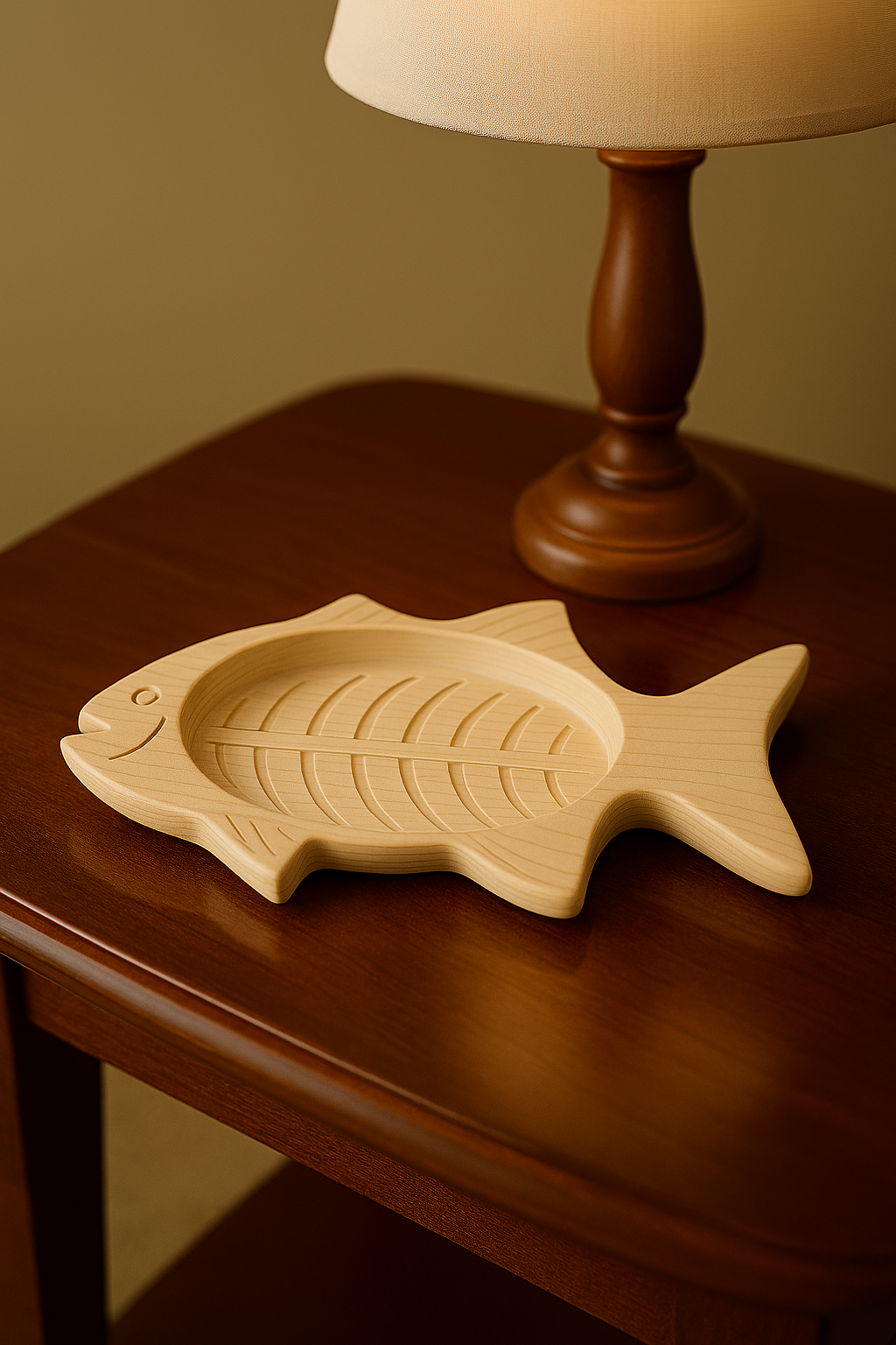 River’s Bounty Walnut Fish Candy Dish – Handcrafted 16" Serving Tray